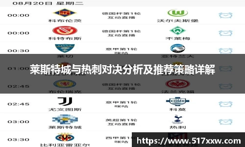莱斯特城与热刺对决分析及推荐策略详解